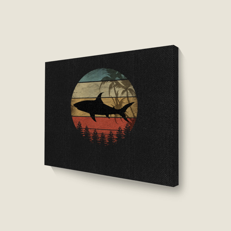 Shark T  Shirt V I N T A G E S H A R K T  Shirt Landscape Canvas Print | Artistshot