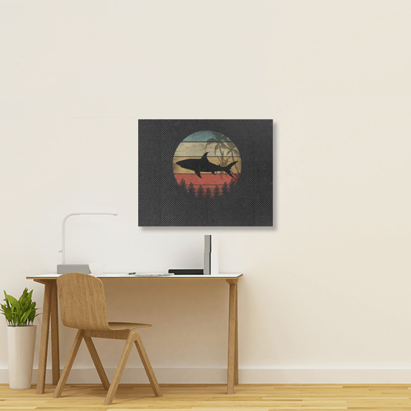 Shark T  Shirt V I N T A G E S H A R K T  Shirt Landscape Canvas Print | Artistshot