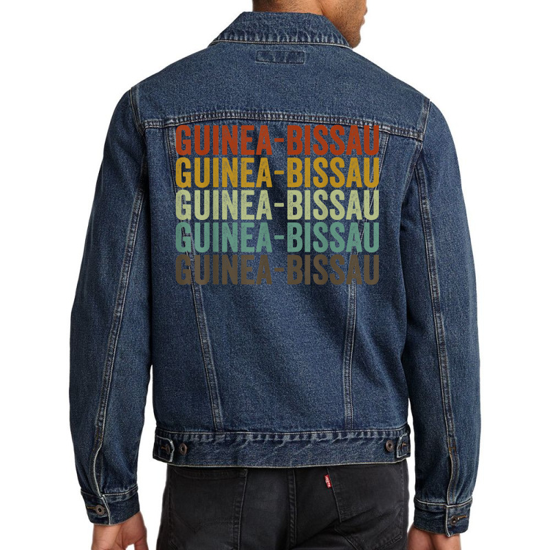 Guinea Bissau Retro Vintage Men Denim Jacket | Artistshot