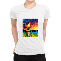 Starry Morning,rooster 1 Ladies Fitted T-shirt | Artistshot