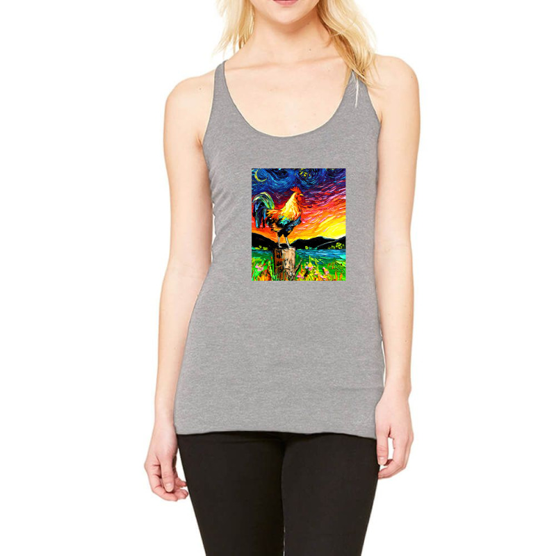 Starry Morning,rooster 1 Racerback Tank by lissaaniart | Artistshot