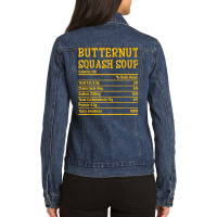 Thanksgiving Xmas Food Facts Butternut Squash Soup Nutrition Ladies Denim Jacket | Artistshot