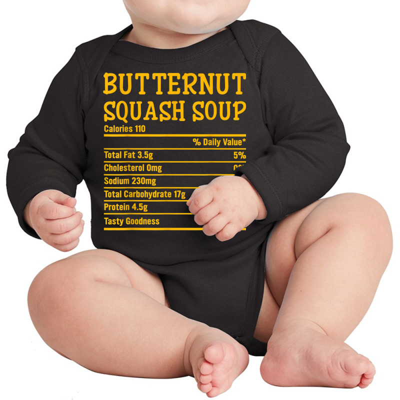 Thanksgiving Xmas Food Facts Butternut Squash Soup Nutrition Long Sleeve Baby Bodysuit by Loves | Artistshot