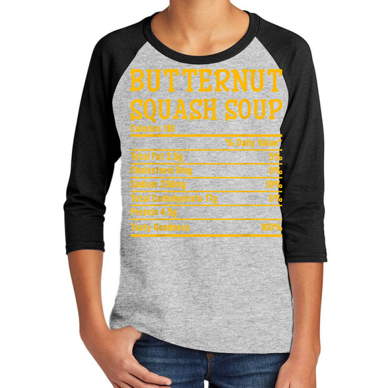 Thanksgiving Xmas Food Facts Butternut Squash Soup Nutrition Youth 3/4 Sleeve by Loves | Artistshot