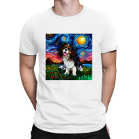 Tri Color Cavalier King Charles Spaniel Night,cavalier King Charles Sp T-shirt | Artistshot