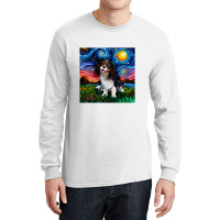 Tri Color Cavalier King Charles Spaniel Night,cavalier King Charles Sp Long Sleeve Shirts | Artistshot