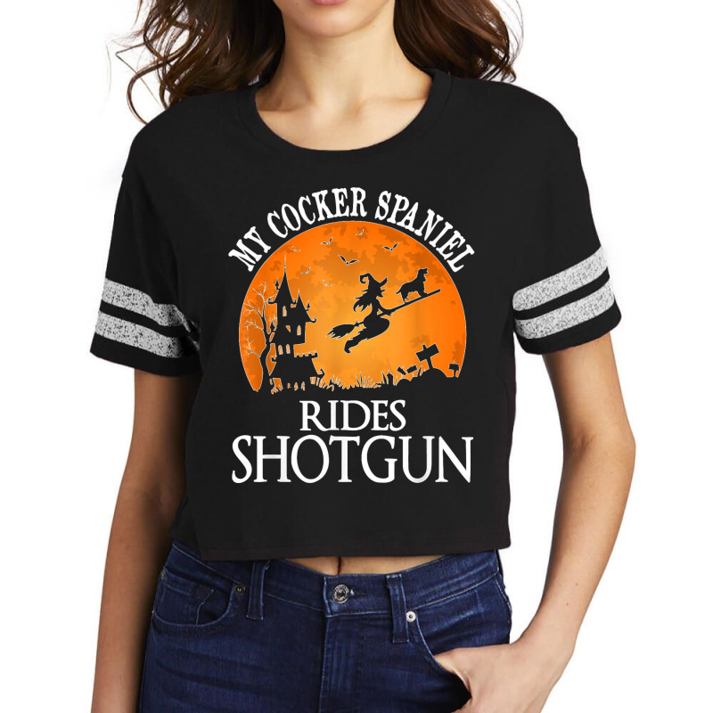 Cocker Spaniel Rides Shotgun Dog Lover Party Scorecard Crop Tee by cm-arts | Artistshot