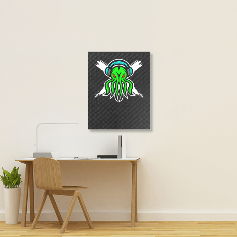 Skull Octopus Music Lover T  Shirt Skull Octopus Music Lover T  Shirt Portrait Canvas Print | Artistshot