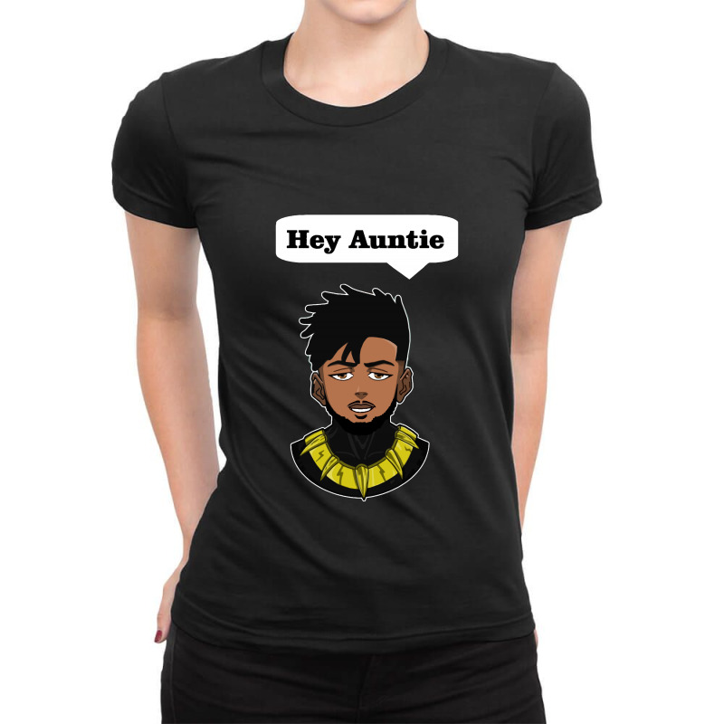 Erik Killmonger Hey Auntie Ladies Fitted T-Shirt by Trending Design | Artistshot