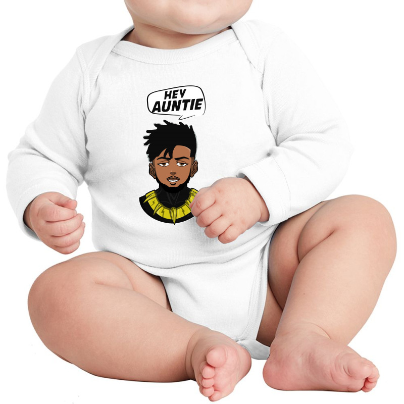 Erik Killmonger Hey Auntie Long Sleeve Baby Bodysuit by Trending Design | Artistshot