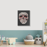 Skull T  Shirt Big Carved Red And White Skeleton Skull Head T  Shirt Portrait Canvas Print | Artistshot