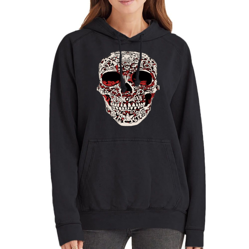 Skull T  Shirt Big Carved Red And White Skeleton Skull Head T  Shirt Vintage Hoodie | Artistshot