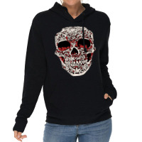 Skull T  Shirt Big Carved Red And White Skeleton Skull Head T  Shirt Lightweight Hoodie | Artistshot