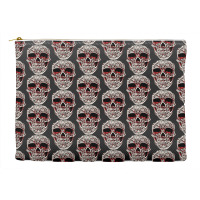 Skull T  Shirt Big Carved Red And White Skeleton Skull Head T  Shirt Accessory Pouches | Artistshot