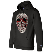 Skull T  Shirt Big Carved Red And White Skeleton Skull Head T  Shirt Champion Hoodie | Artistshot