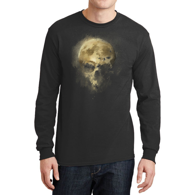 Skull T  Shirt Smoking Night Moon Skull T  Shirt Long Sleeve Shirts | Artistshot