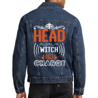 Skull Witch Pumpkin Head Pumpkin Va T  Shirt Halloween Head Witch In C Men Denim Jacket | Artistshot