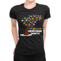 Countries Flags Latinx Hands Tree Hispanic Heritage Month Premium Ladies Fitted T-shirt | Artistshot