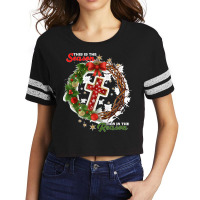 Christmas Wreaththis Is The Season This Is The Reason Jesus Scorecard Crop Tee | Artistshot