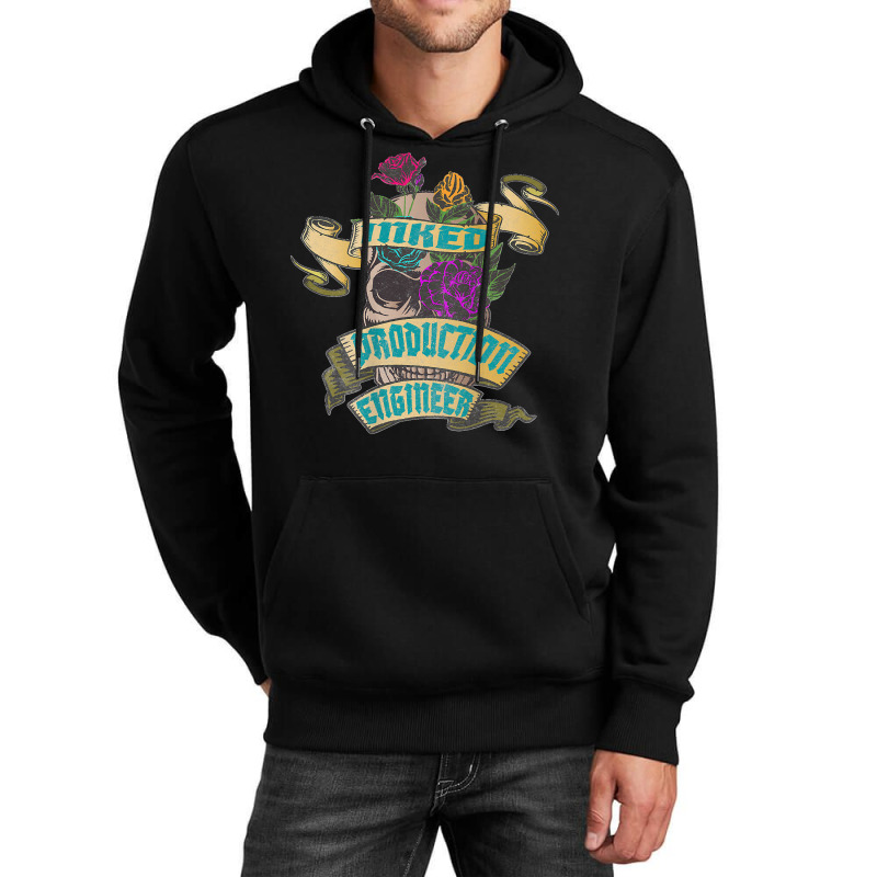 Production Engineer Inked Skull Tattoo Backside Design T Shirt Unisex Hoodie | Artistshot