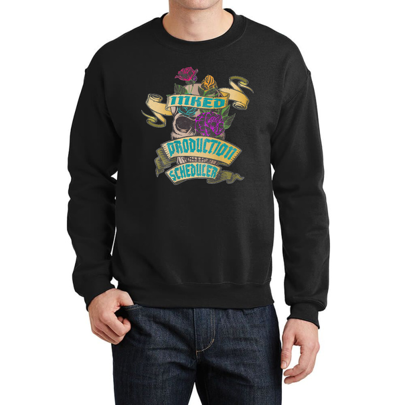 Production Scheduler Inked Skull Tattoo Backside Design T Shirt Crewneck Sweatshirt | Artistshot