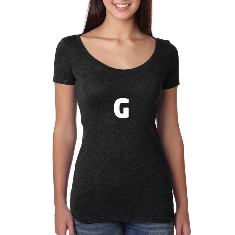 Letter G Capital Alphabet Monogram Initial Women's Triblend Scoop T-shirt by Newdesigns | Artistshot