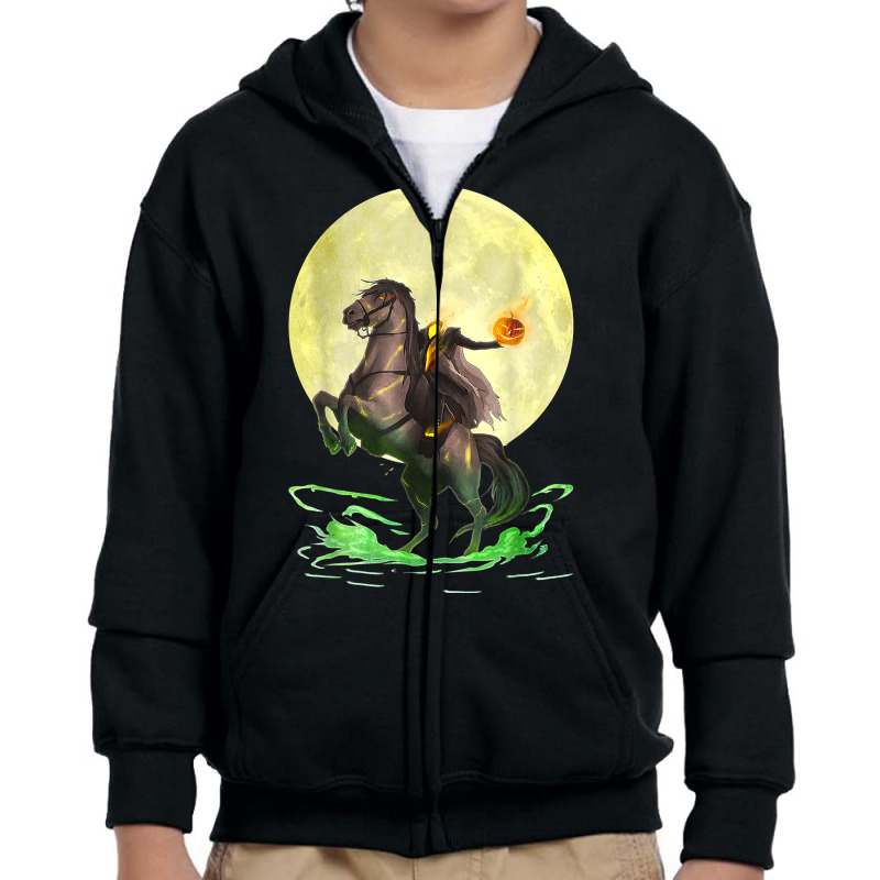 Full Moon Wicked Headless Horseman Halloween T Shirt Youth Zipper Hoodie by cm-arts | Artistshot