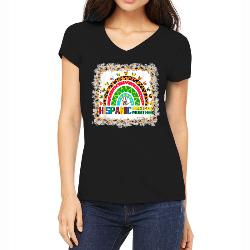 Countries Flags Latinx Boho Rainbow Hispanic Heritage Month Women's V-Neck T-Shirt by LaDonnaOesterle | Artistshot