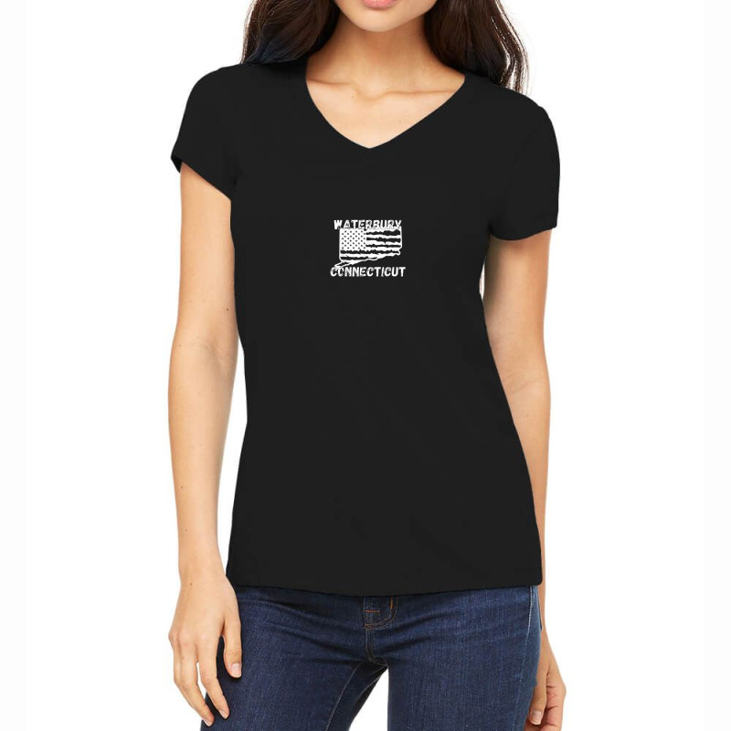 Retro Waterbury Connecticut Apparel Women's V-Neck T-Shirt by Bestshirt | Artistshot