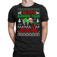 Funny Sloth Running Team For Christmas T  Shirt Funny Sloth Running Te T-shirt | Artistshot