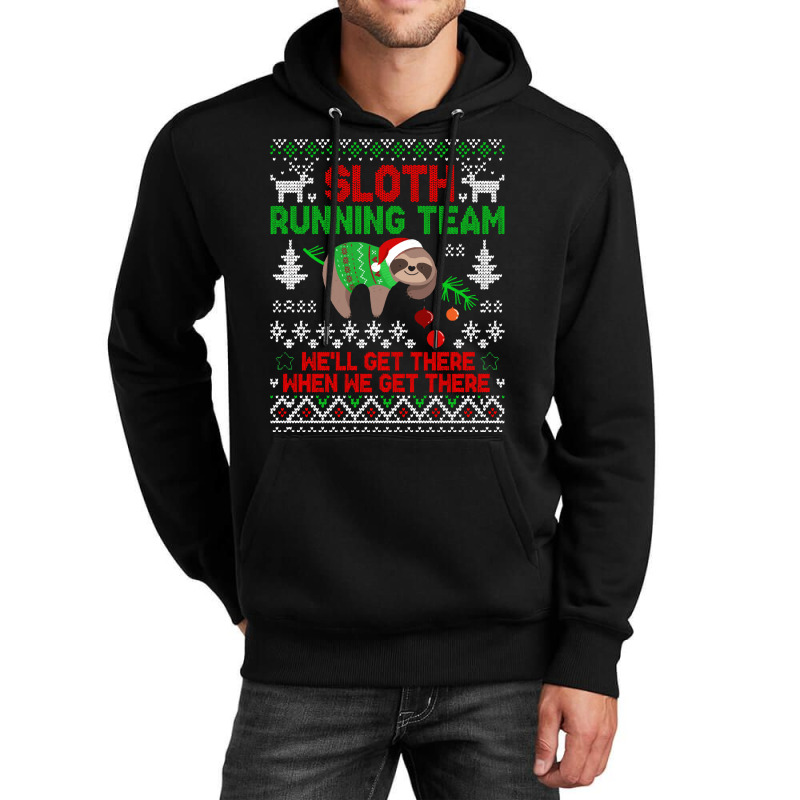 Funny Sloth Running Team For Christmas T  Shirt Funny Sloth Running Te Unisex Hoodie | Artistshot