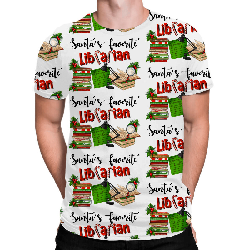 Santa's Favorite Librarian All Over Men's T-shirt | Artistshot