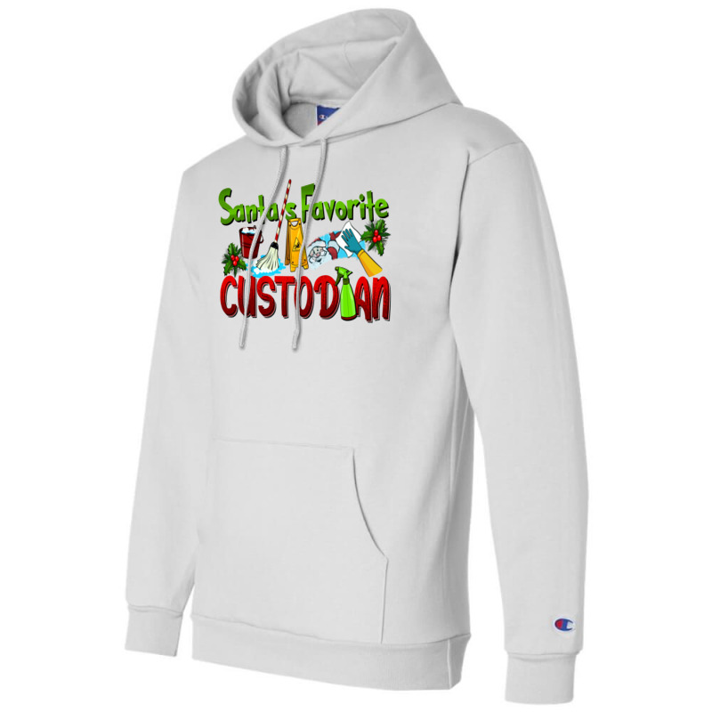 Santa's Favorite Custodian Champion Hoodie | Artistshot