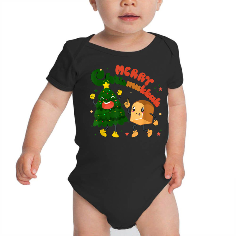 Groovy Merry Chrismukkah Happy Hanukkah Jewish Holiday Baby Bodysuit | Artistshot