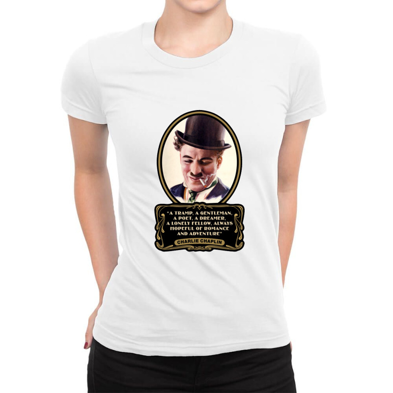 Charlie Chaplin Ladies Fitted T-Shirt by lokiraapa | Artistshot