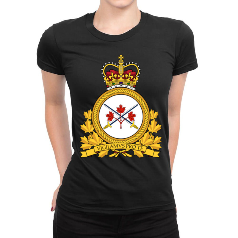 Canadian Army Military Armed Forces Veteran Long Sleeve Ladies Fitted T-Shirt by cm-arts | Artistshot