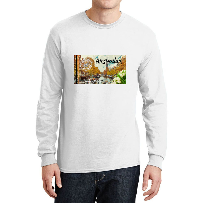 Amsterdam Netherlands City, Amsterdam Netherlands Long Sleeve Shirts by HlebVasilev | Artistshot