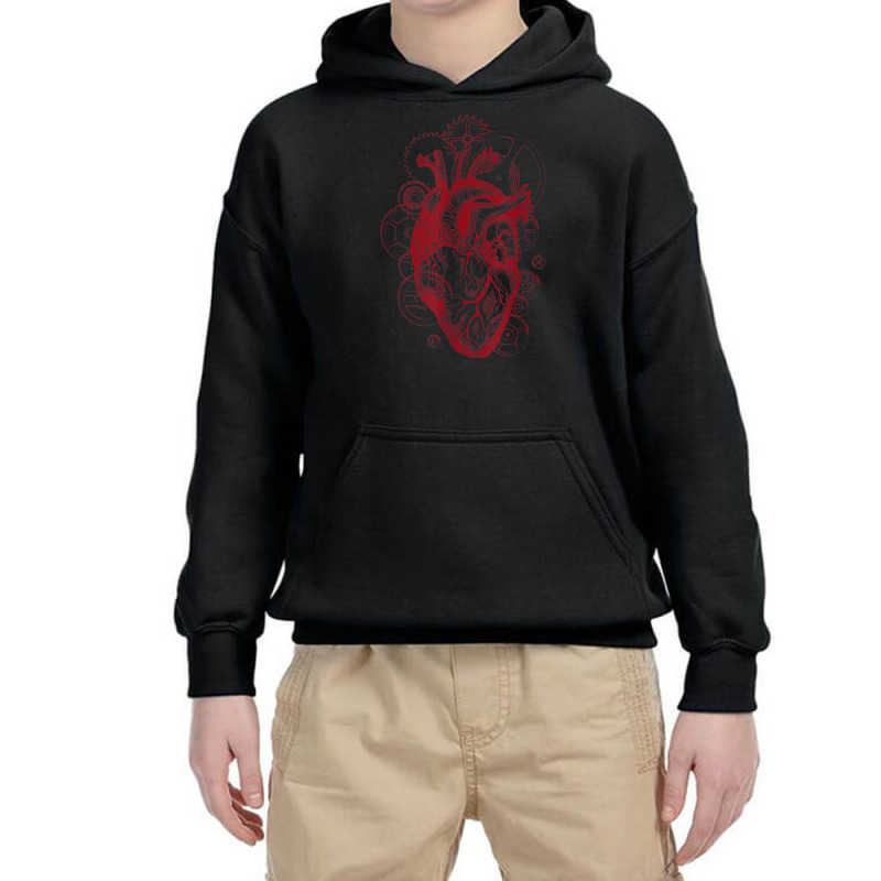 Detailed Heart Beating Like Clockwork Youth Hoodie by cm-arts | Artistshot