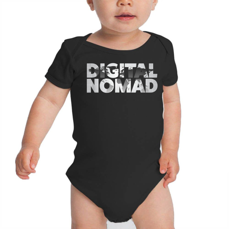 Digital Nomad Location Independence T Shirt Baby Bodysuit by cm-arts | Artistshot