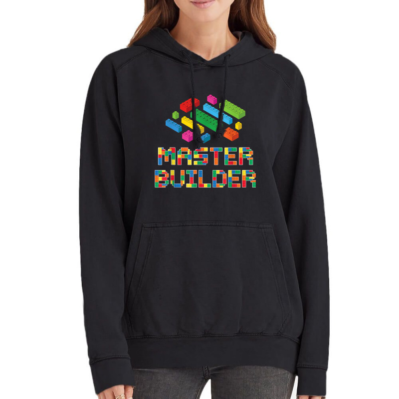 Master Builder Blocks Building Brick Builder Kids Funny Vintage Hoodie | Artistshot