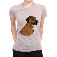 The Big Dog Brown Ladies Fitted T-shirt | Artistshot