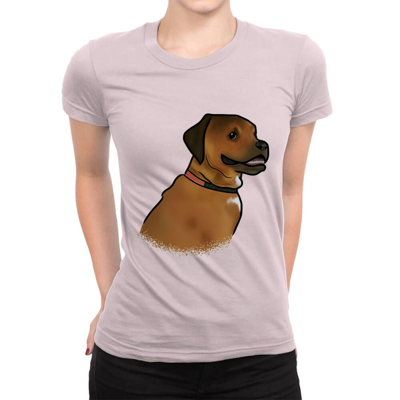 The Big Dog Brown Ladies Fitted T-Shirt by ciko prasetyawan | Artistshot