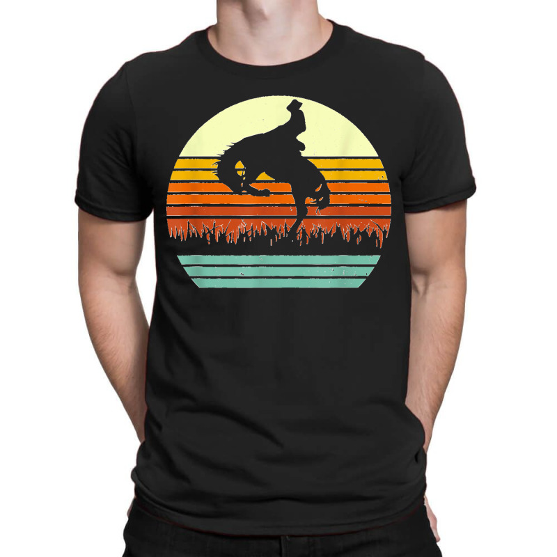 Rodeo Bucking Bronco Horse Retro Style T Shirt T-Shirt by MilesDanialMayberry | Artistshot