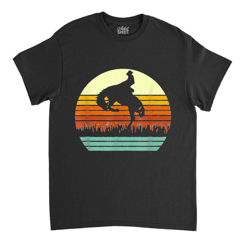 Rodeo Bucking Bronco Horse Retro Style T Shirt Classic T-shirt by MilesDanialMayberry | Artistshot