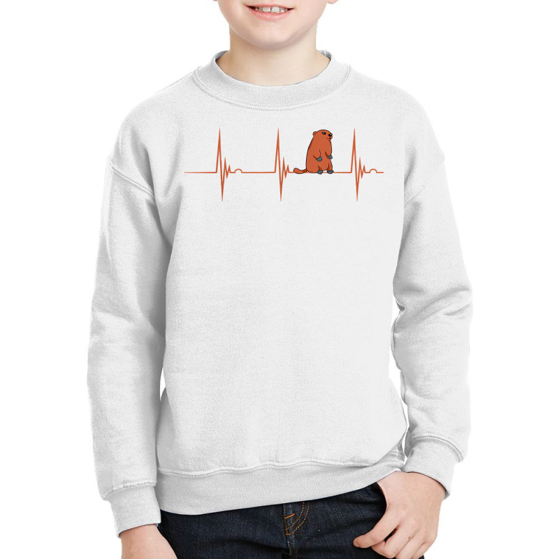 Marmot Rodent Ground Hog Heartbeat Ekg Pulseline T Shirt Youth Sweatshirt by cm-arts | Artistshot