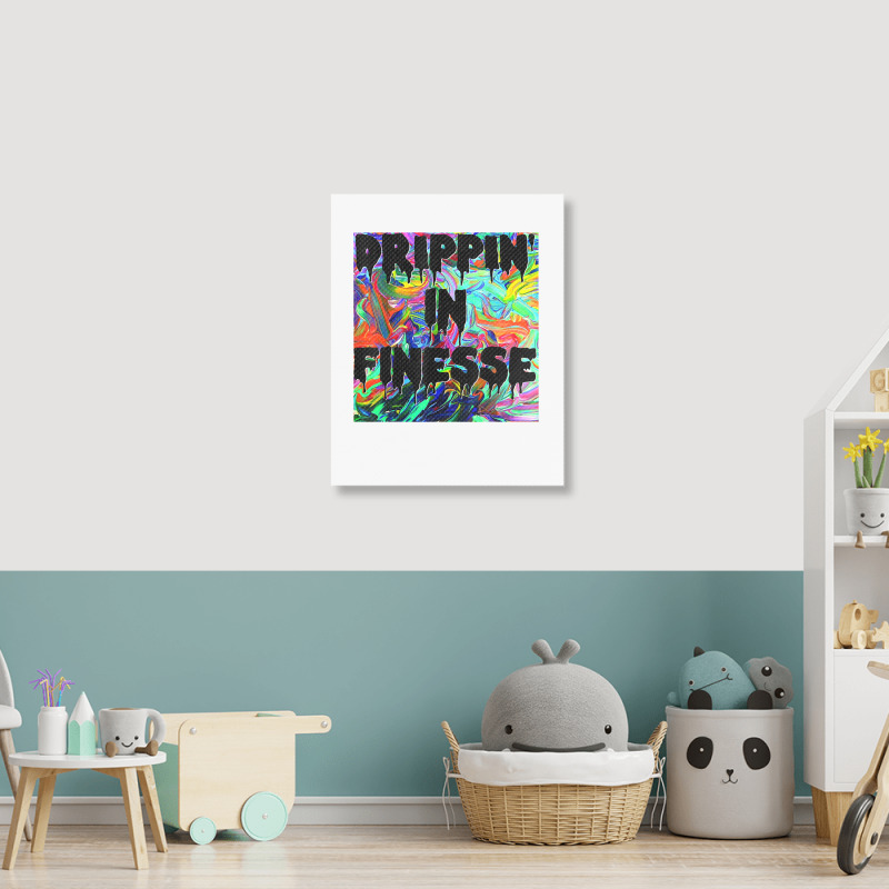 Drippin' In Finesse Colorful Bright Drip Party T Shirt Portrait Canvas Print | Artistshot