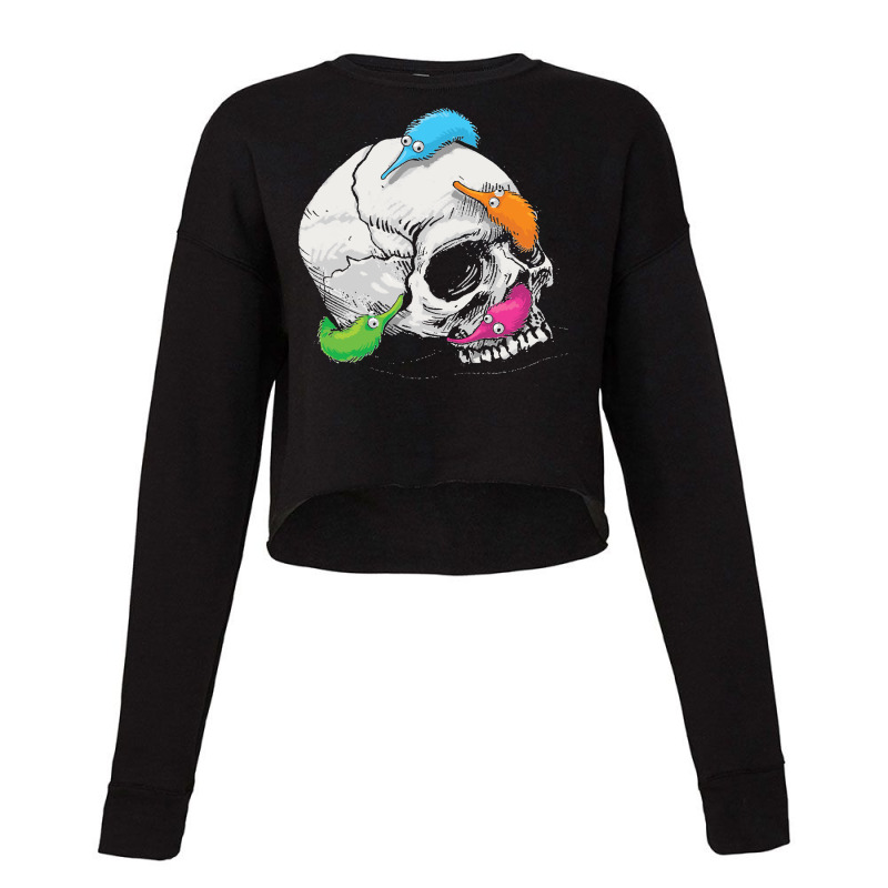 Worms On A String On A Skull Classic Cropped Sweater by TauwannaJessup | Artistshot