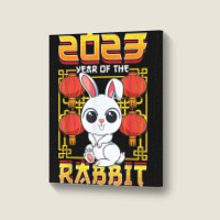 Year Of The Rabbit 2023 Chinese Zodiac Cute Kawaii Bunny Portrait Canvas Print | Artistshot