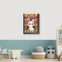 Year Of The Rabbit 2023 Chinese Zodiac Cute Kawaii Bunny Portrait Canvas Print | Artistshot