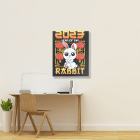 Year Of The Rabbit 2023 Chinese Zodiac Cute Kawaii Bunny Portrait Canvas Print | Artistshot